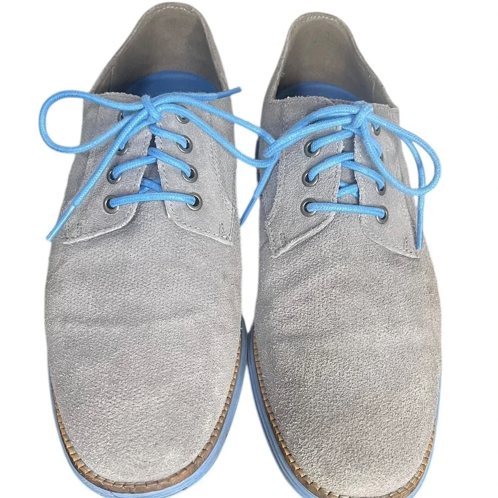Cole Haan Gray Suede Leather Plain‎ Toe Grand OS Oxfords Mens Size 8.5M